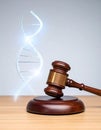 Bioethics and the Law DNA Helix with Gavel Royalty Free Stock Photo