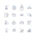 Authorization center line icons collection. Authorization, Authentication, Validity, Verification, Security, Access
