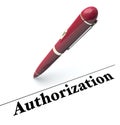 Authorization Pen Signing Approval Official Authority Agreement Royalty Free Stock Photo