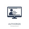 Authorize icon. Trendy flat vector Authorize icon on white background from Programming collection