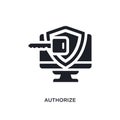 authorize isolated icon. simple element illustration from programming concept icons. authorize editable logo sign symbol design on Royalty Free Stock Photo