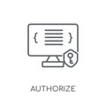 Authorize linear icon. Modern outline Authorize logo concept on