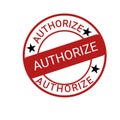 AUTHORIZE RED SQUARE RUBBER SEAL STAMP