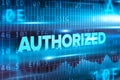 Authorized abstract concept blue text blue background Royalty Free Stock Photo