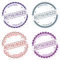 Authorized badge isolated on white background.