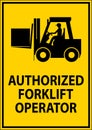 Authorized Forklift Operator Sign