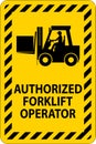 Authorized Forklift Operator Sign