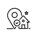 Black line icon for Authorized, occupied and address