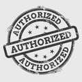 Authorized rubber stamp isolated on white.
