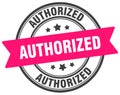 authorized stamp. authorized label on transparent background. round sign Royalty Free Stock Photo