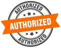 authorized stamp. authorized label on transparent background. round sign Royalty Free Stock Photo