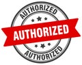 authorized stamp. authorized label on transparent background. round sign Royalty Free Stock Photo