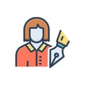 Color illustration icon for Authors, originator and poet