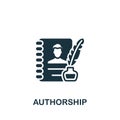 Authorship icon. Monochrome simple sign from intellectual property collection. Authorship icon for logo, templates, web