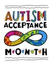 Autism acceptance month. Autistic spectrum disorder vertical poster. Royalty Free Stock Photo