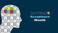 Autism acceptance month vector design