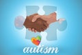 Autism against blue background with vignette Royalty Free Stock Photo