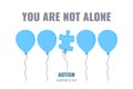 Autism awareness balloon poster with a quote