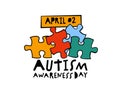 Autism awareness day. Autistic spectrum disorder landscape poster. Royalty Free Stock Photo