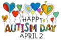 Autism awareness day. Autistic spectrum disorder landscape poster. Royalty Free Stock Photo