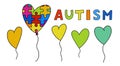 Autism awareness day. Autistic spectrum disorder landscape poster. Royalty Free Stock Photo