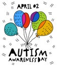 Autism awareness day. Autistic spectrum disorder vertical poster. Royalty Free Stock Photo