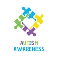 Autism awareness day colorful puzzle Royalty Free Stock Photo