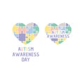 Autism awareness day colorful puzzle Royalty Free Stock Photo