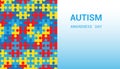 Autism Awareness day.  Puzzle Pieces. Blue Background Royalty Free Stock Photo