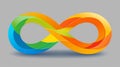 Autism awareness day rainbow infinity symbolizing neurodiversity on blue background