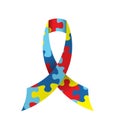 Autism Awareness Ribbon Isolated Illustration