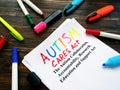 Autism CARES act. The Autism Collaboration, Accountability, Research, Education and Support Act papers.