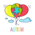 Autism concept with balloons