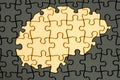 Autism concept, brain from puzzles, 3D rendering Royalty Free Stock Photo