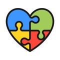 Autism concept puzzle heart Royalty Free Stock Photo
