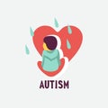 Autism. The emblem of the syndrome of autism in children. Children of rain. Vector illustration.