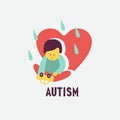 Autism. The emblem of the syndrome of autism in children. Children of rain. Vector illustration.