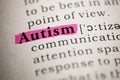 Dictionary definition of the word autism Royalty Free Stock Photo