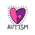 Autism logo in a bold whimsical style. Vector illustration.