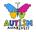 Autism logo in a bold whimsical style. Vector illustration.