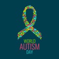 Autism poster with a ribbon