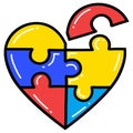 Autism Puzzle Colorful Heart Shape Pieces Vector Illustration Royalty Free Stock Photo