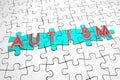 Autism Puzzle Pieces Autistic Condition Find Cure Treatment 3d I Royalty Free Stock Photo