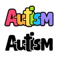 Autism rainbow puzzle text