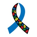 Autism ribbon. Autism awareness. Autism concept poster template. Vector Royalty Free Stock Photo