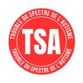 Autism spectrum disorder symbol icon in French language