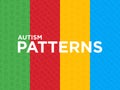 Autism symptoms seamless pattern with thin line icons: repetitive behavior, stereotypy, ignoring of danger, autoaggression,