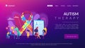 Autism therapy concept landing page