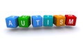 Autism word block on white Royalty Free Stock Photo