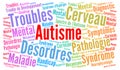 Autism word cloud concept in French language Royalty Free Stock Photo